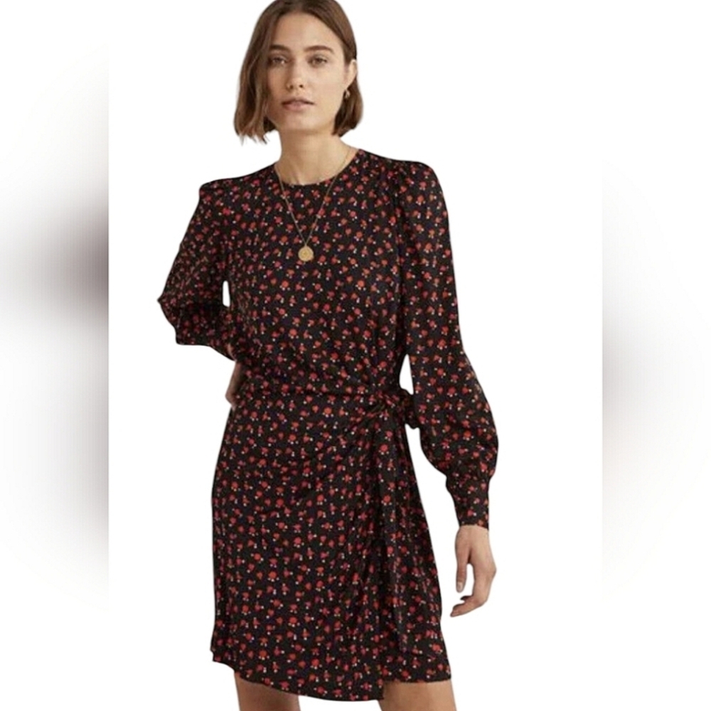 New BODEN Wrap Skirt Red Tulip Mini Dress US Size 4 Tall